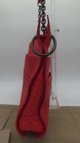 Bottega Veneta La Belle Vie Beverly Bag Vesuvio Red Intrecciato Leather, photo 11 of 24