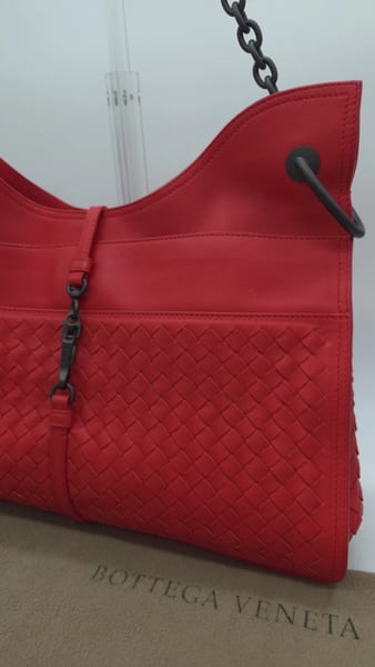 Bottega Veneta La Belle Vie Beverly Bag Vesuvio Red Intrecciato Leather, photo 3 of 24