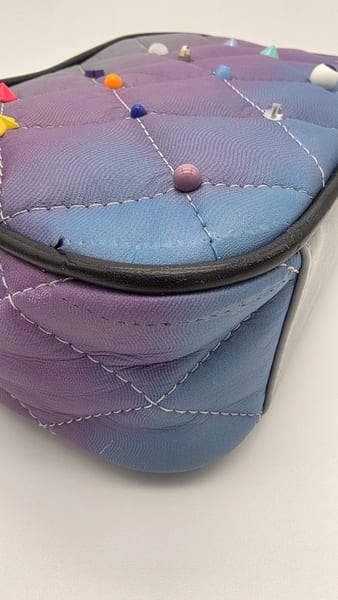 Min & Mon Quilted Studded Zip Crossbody Bag Purple Blue Gray, photo 9 of 14