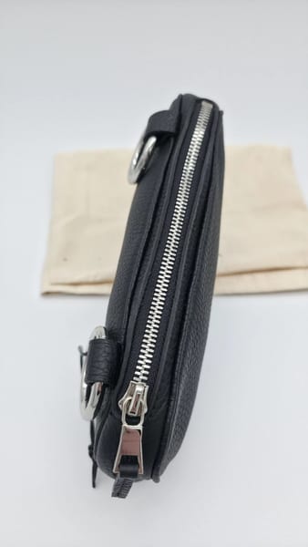 Simon Miller Black Leather Small D-Ring Bag Zip Closure, photo 4 of 7