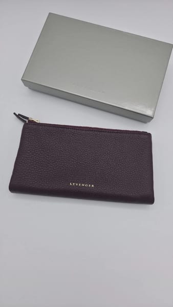 Levenger Burgundy Leather Zip-Around Wallet, Credit Card Slots, photo 2 of 6