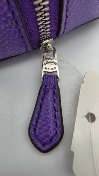 Coach Purple Leather Makeup Bag Pouch, Zipper Closure, photo 7 of 9