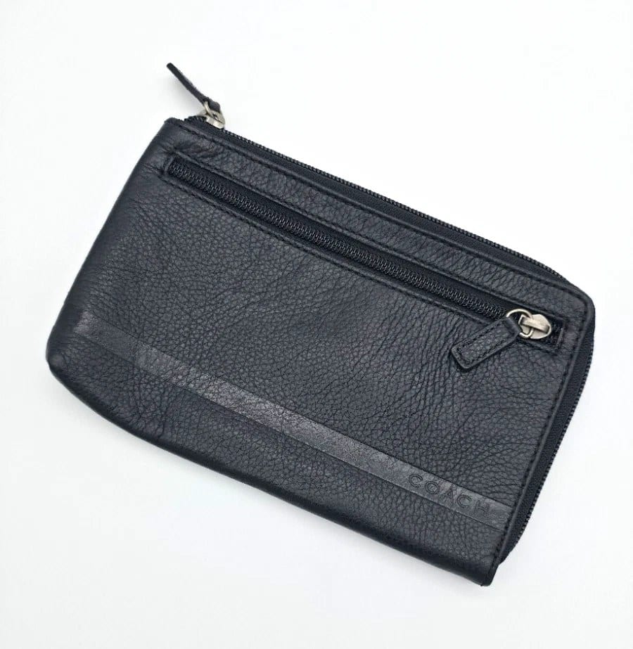 Coach Black Pebbled Leather Travel Pouch, photo 1 of 5