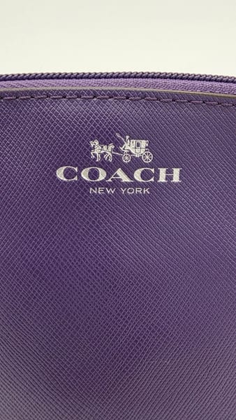 Coach New York Purple Leather Makeup Bag Pouch, Zipper Closure, photo 2 of 9