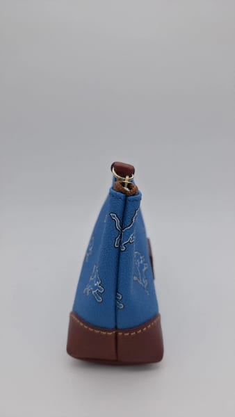 Dooney & Bourke Detroit Lions NFL Football Zip Pouch Blue & Brown, photo 5 of 7