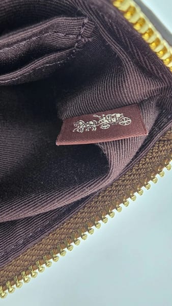 Coach Signature Canvas & Leather Zip Wristlet Wallet, photo 6 of 7