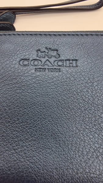 Coach Blue Leather Double Zip Wristlet Wallet, Wrist Strap, photo 2 of 12