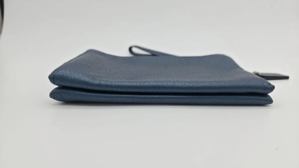 Coach Blue Leather Double Zip Wristlet Wallet, Wrist Strap, photo 8 of 12