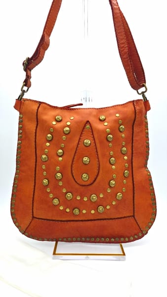 Sundance Studded Rivet Crossbody Bag Handmade In Italy