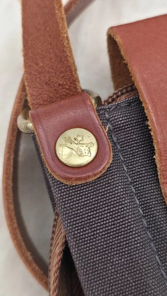 Il Bisonte Leather Canvas Zip Shoulder Bag Brown Gray + Dust Bag, photo 4 of 9