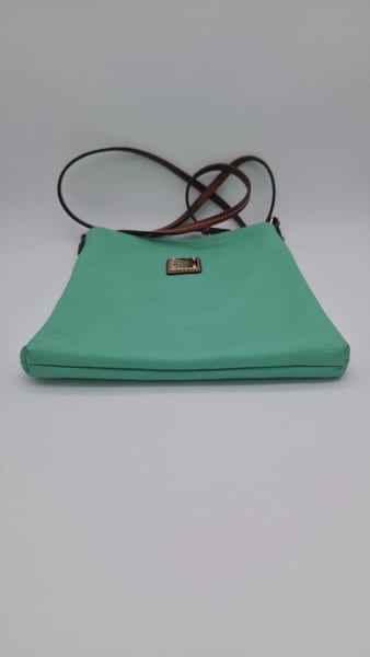 Dooney & Bourke Pebbled Leather Crossbody Mint Red Lining Brown Strap, photo 4 of 13