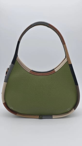 Coach Coachtopia Green Leather Colorblock Crescent Shoulder Bag, photo 4 of 10