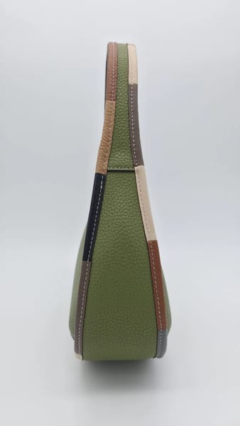 Coach Coachtopia Green Leather Colorblock Crescent Shoulder Bag, photo 5 of 10