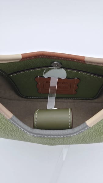 Coach Coachtopia Green Leather Colorblock Crescent Shoulder Bag, photo 8 of 10