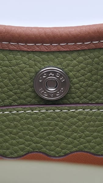 Coach Coachtopia Green Leather Colorblock Crescent Shoulder Bag, photo 9 of 10