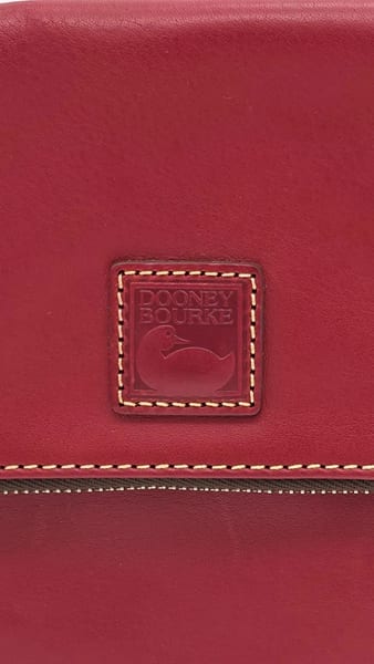 Dooney & Bourke Red Pebbled Leather Crossbody Handbag Zip Top Tassel, photo 2 of 10
