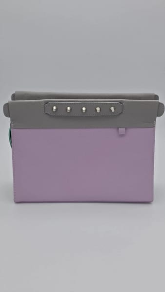 Min & Mon Leather Colorblock Studded Zip Crossbody Handbag Purple, photo 2 of 11