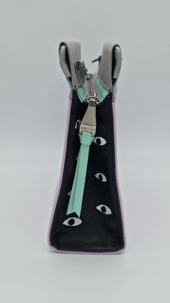 Min & Mon Leather Colorblock Studded Zip Crossbody Handbag Purple, photo 5 of 11