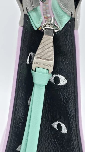 Min & Mon Leather Colorblock Studded Zip Crossbody Handbag Purple, photo 6 of 11