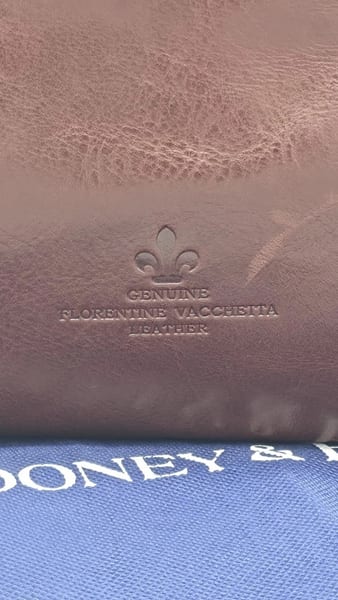 Dooney & Bourke Florentine Leather Crossbody Bag Brown Red Lining Zip, photo 7 of 11