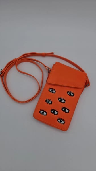 Min & Mon Max Cellphone Crossbody Bag - Neon Orange