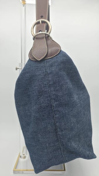 Prada Leather-Trimmed Denim Hobo Bag 90s Style, photo 3 of 15