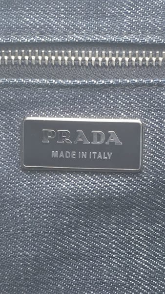 Prada Leather-Trimmed Denim Hobo Bag 90s Style, photo 10 of 15